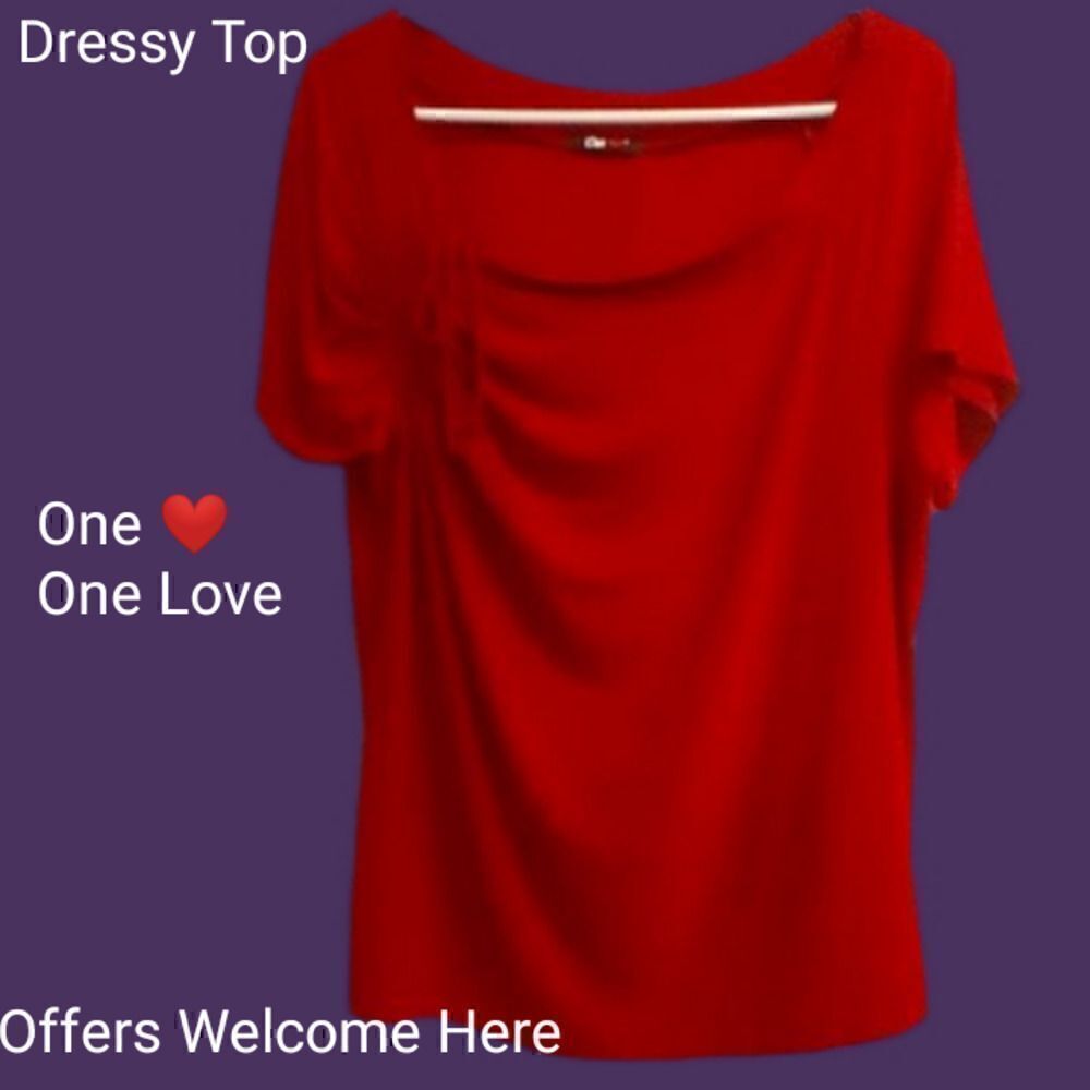 Women's One ❤️( One Love) Dressy, Flirty Blouse Size Unknown